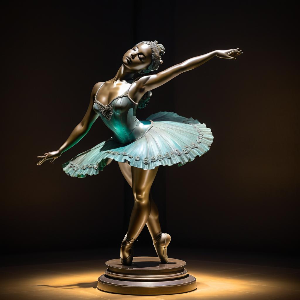 Seductive Ballerina Bronze Statue Portrait