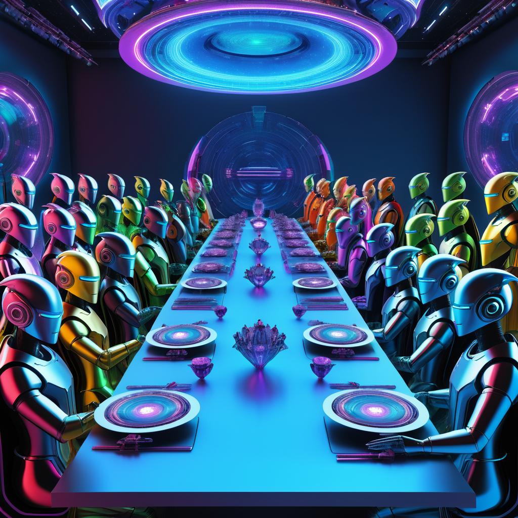 Futuristic Robots in Da Vinci's Last Supper