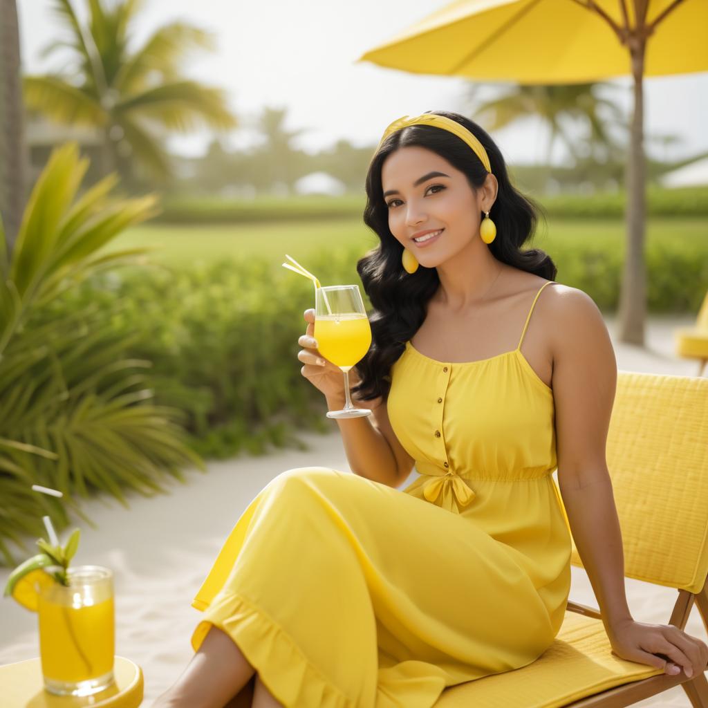 Elegant Woman in Summer Sundress