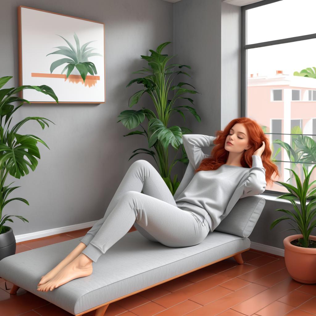 Relaxing Woman in Cozy Environment