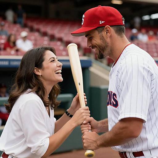 Joyful Baseball Moment in Stadium