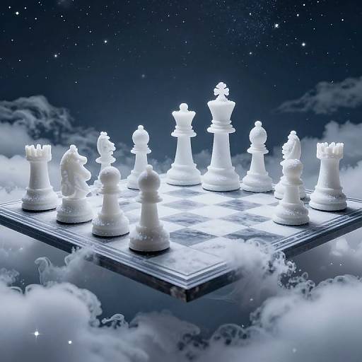 Ethereal Frosty Chess in Clouds