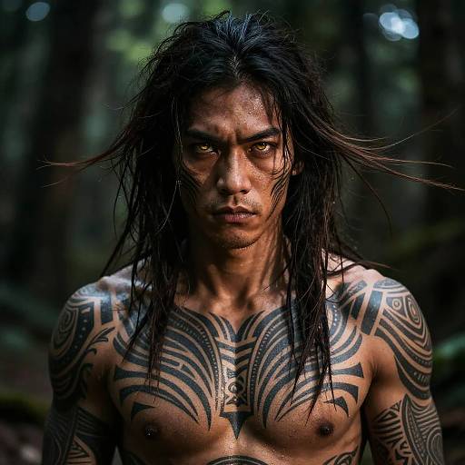 Shagui Portrait with Tribal Tattoos