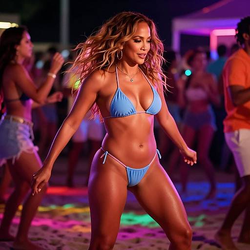 Jennifer Lopez Neon Beach Party Dance