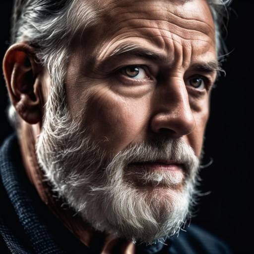 Thoughtful Mature Man with Salt and Pepper Beard