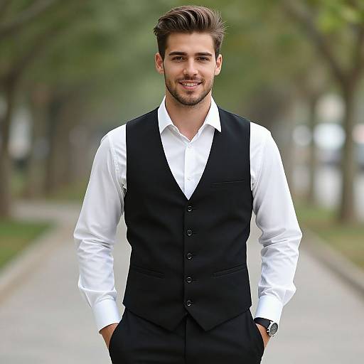 Confident Young Man in Stylish Attire
