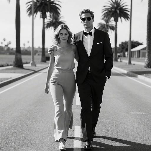 Deserted Road: A Timeless Black and White Duo