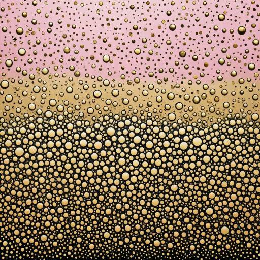 Intricate Digital Bubble Pattern in Pink and Gold