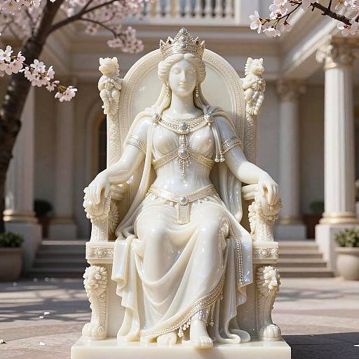 Ivory Statue of Queen Hera on Throne