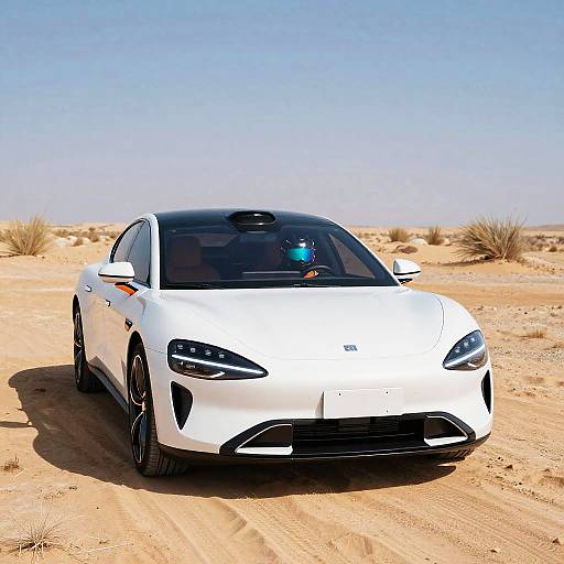 Futuristic Car in Desert Landscape