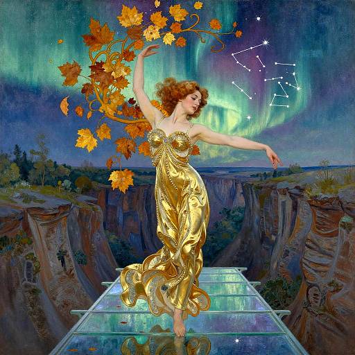 Gold-Gowned Conductor on Aurora Bridge