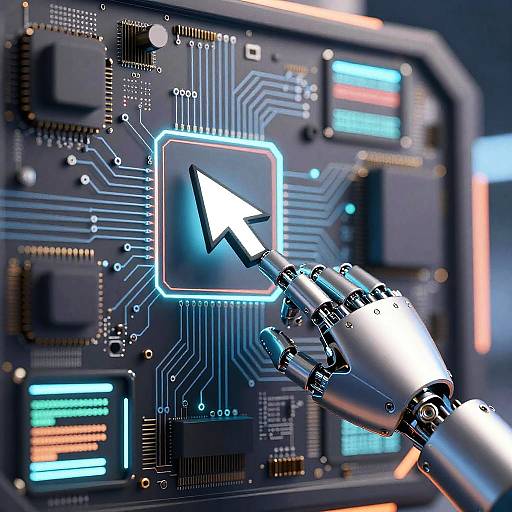 Robotic Hand Cursor on Circuit Board