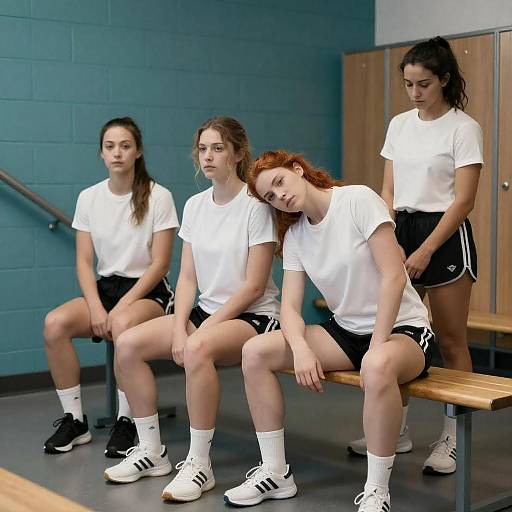 Athletic Women in Locker Room Setting
