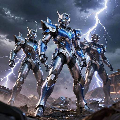 Futuristic Armored Truenos in Storm