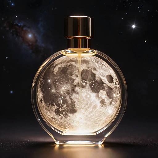 Lunar Perfume Bottle with Cosmic Glow