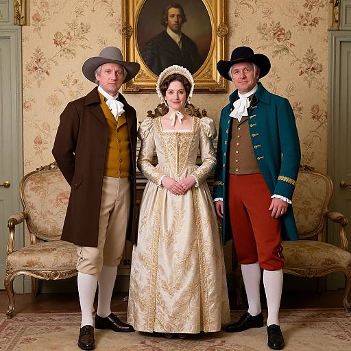 Colonial Style Portrait with Ornate Setting