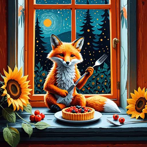 Whimsical Orange Fox in a Sunny Haven Whimsical Orange Fox in a Sunny Haven