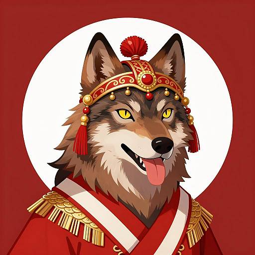 Majestic Anthropomorphic Wolf Illustration
