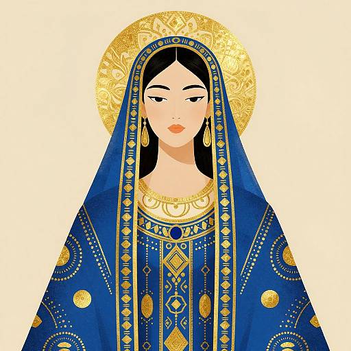 Regal Woman with Geometric Patterns