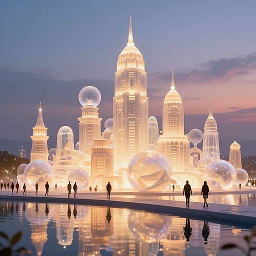 Luminous Soap Bubble Fantasy City