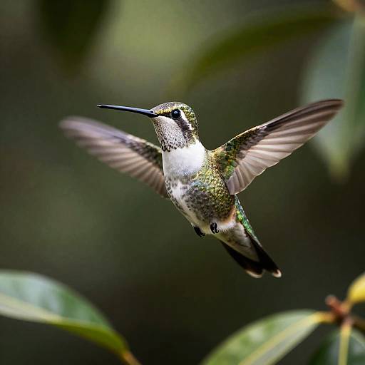 Long-Exposure Hummingbird in Rainforest