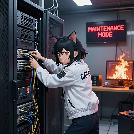 Angry Anime Catgirl Mechanic Chaos