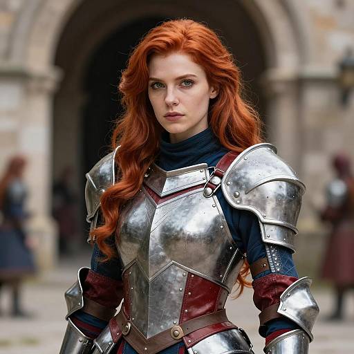 Young Woman in Detailed Medieval Fantasy Armor