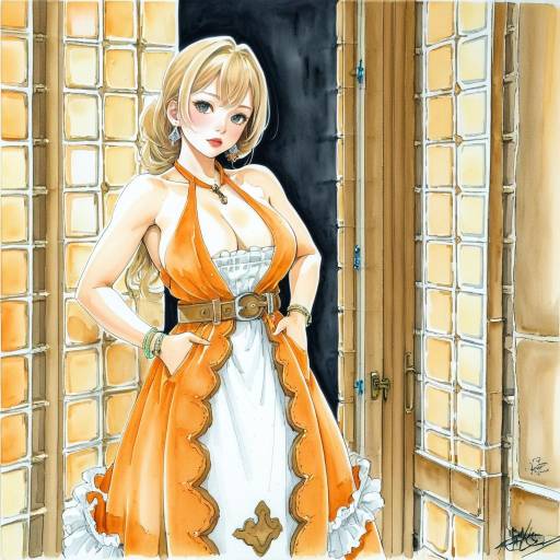 Elegant Girl in Orange Atelier Ryza Dress