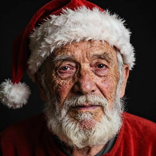 Portrait of a Worn-Out Santa Claus