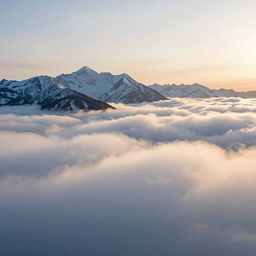 Ethereal Snowy Mountain Sunset