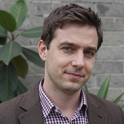 Portrait of a Cheerful Man with Plants