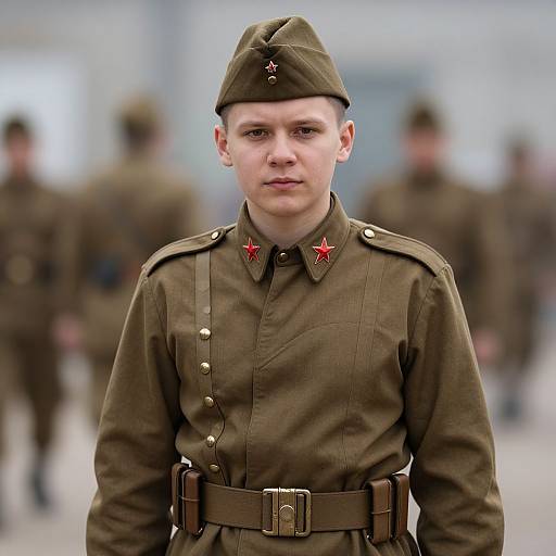 Realistic Russian WWII Soldier Portrait