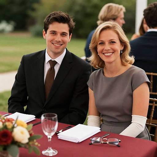 Joyful Outdoor Couple Dining Together