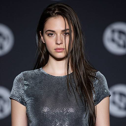 Portrait of Woman with Shimmering Top