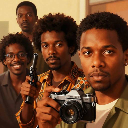 Dynamic Portrait of Four African-American Men