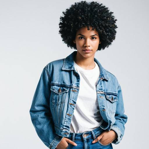 Young Woman in 90s Denim Fashion