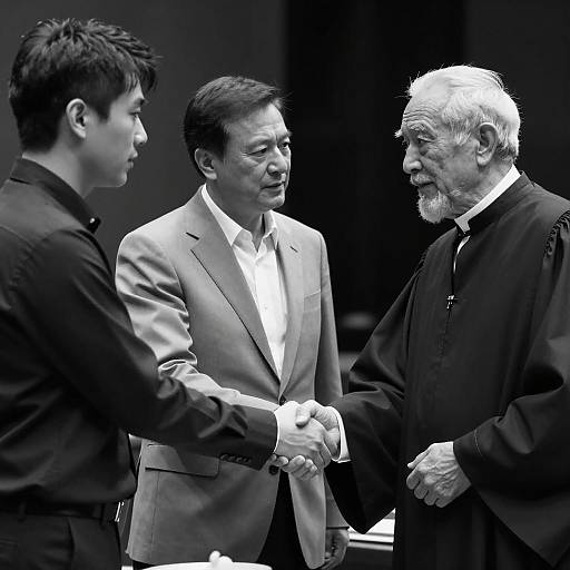 Black and White Courtroom Handshake