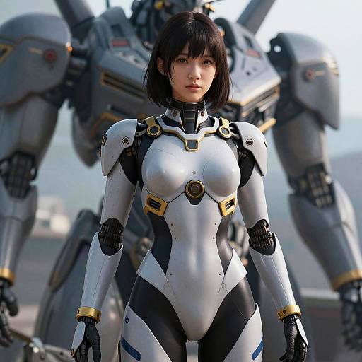 High-Detail Mecha Girl Portrait