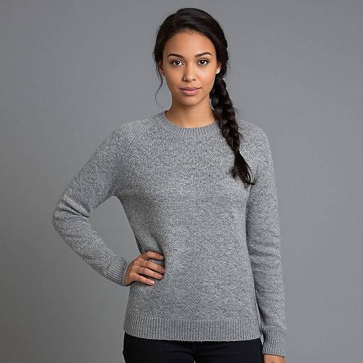 Woman in Gray Woolen Sweater
