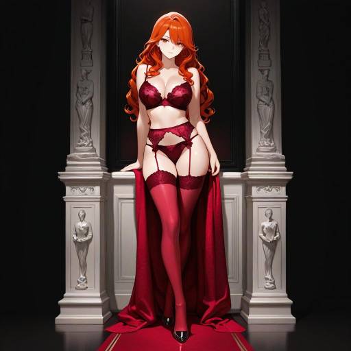Elegant Allure in Scarlet and Black Elegant Allure in Scarlet and Black