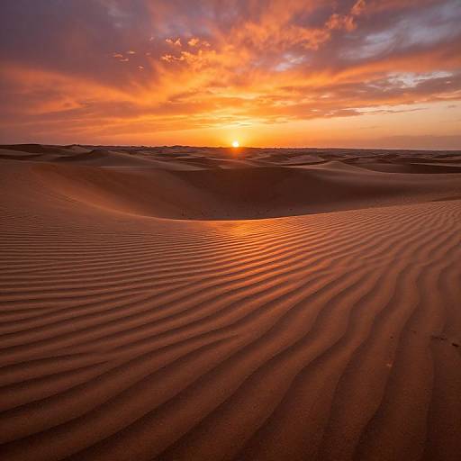 Sunset Over Translucent Desert Dunes