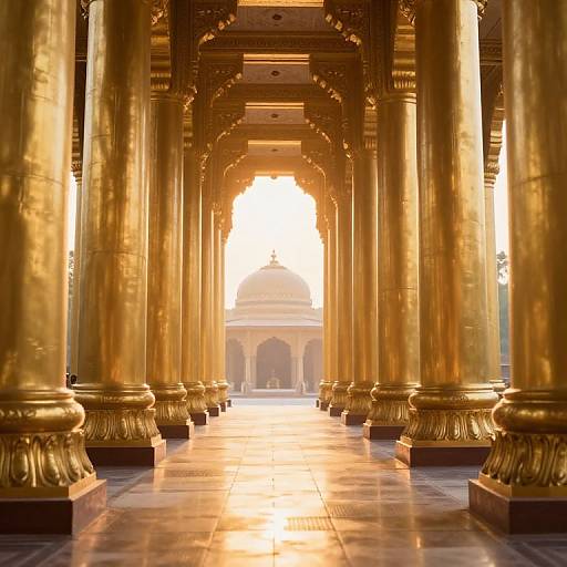 Infinite Golden Pillar Corridor