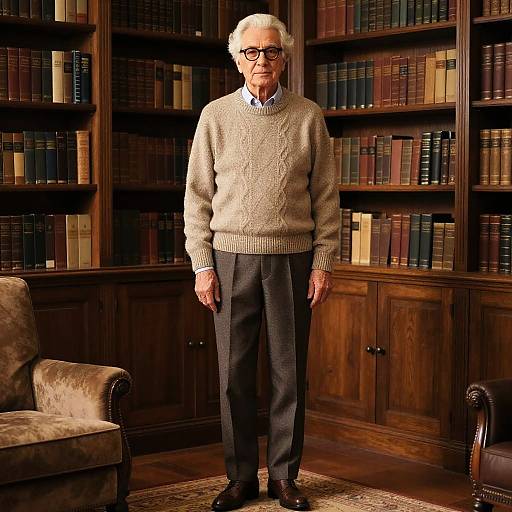 Fashion-Forward Senior in Cozy Knitwear