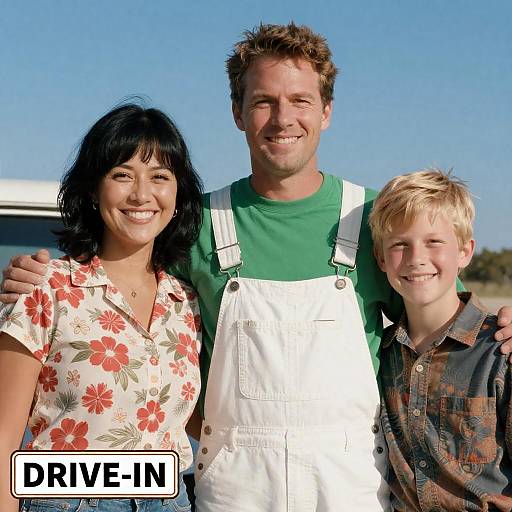 Outdoor Smiles: A Sunny Drive-In Scene