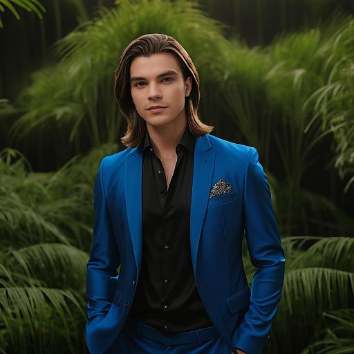 Confident Young Man in Nature Photo Shoot