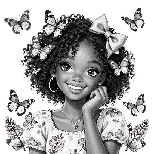 Radiant Smile Black Girl Portrait