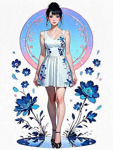 Studio Portrait: Black Floral A-Line Cocktail