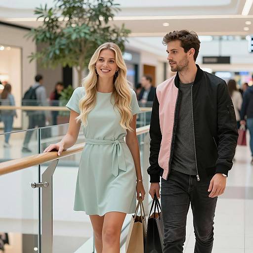 Joyful Shopping Mall Encounter