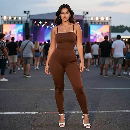 Curvy Woman at Rooftop Music Festival