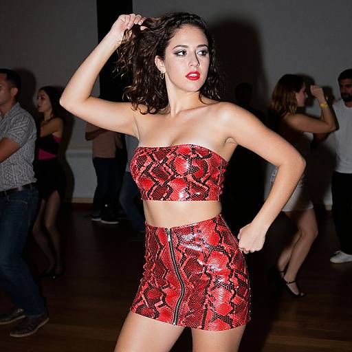 Voluptuous Woman Dancing Salsa